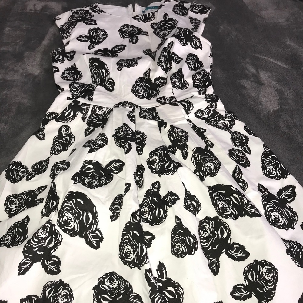 Black and white floral dress